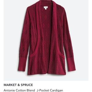 Market & Spruce dark red Cardigan